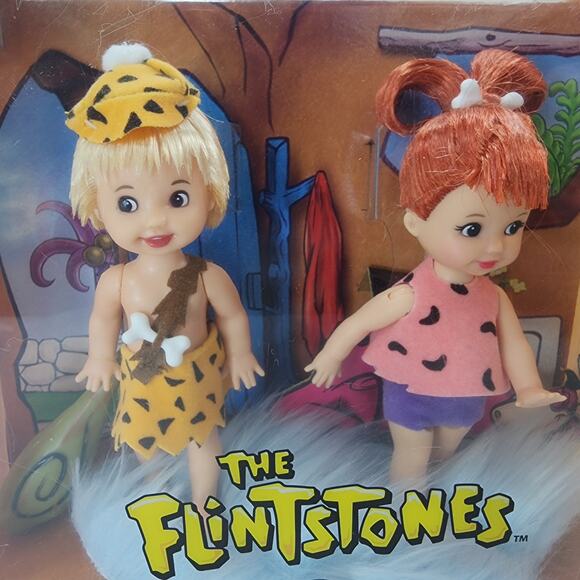 NIB Flintstones Pebbles & Bamm Bamm Barbie Doll Set - Picture 2 of 10